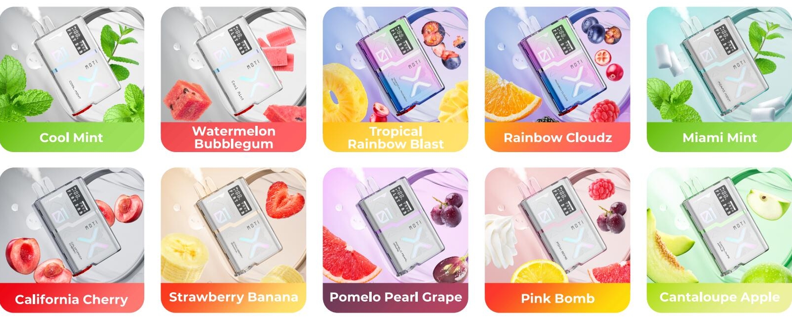 MOTI Play Bar 7500 Puffs Vape - Tropical Rainbow Blast: A Vibrant Vaping Adventure